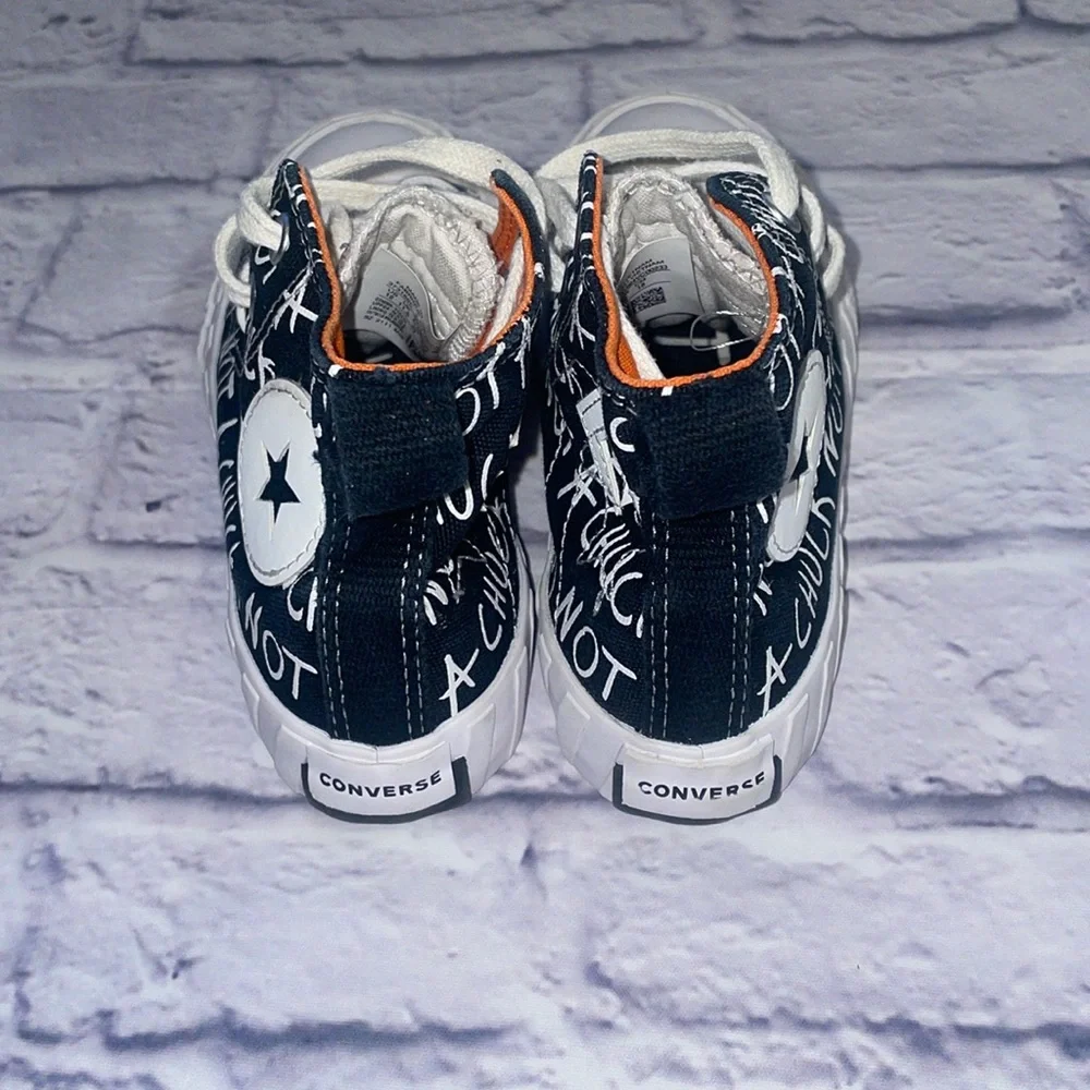 Converse “Not a Chuck Taylor” Chuck Taylor High Black, Orange, and White Size 12